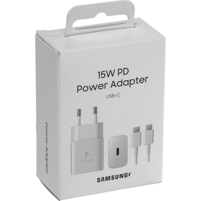 Samsung EP-T1510XWEGEU Chargeur 15W USB-C avec câble blanc