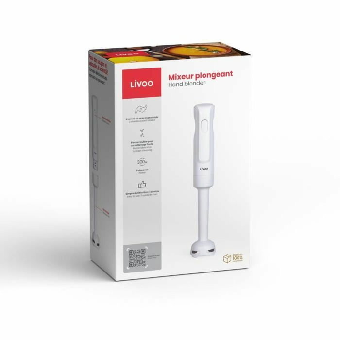 Livoo Mixeur plongeant Blanc 300 W