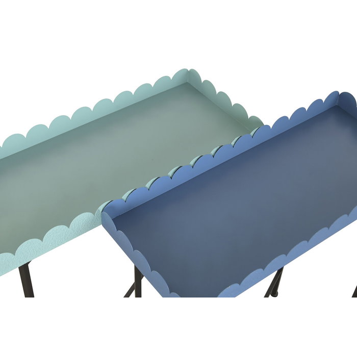 Home ESPRIT Table d'appoint Bleu Turquoise (Lot de 2)