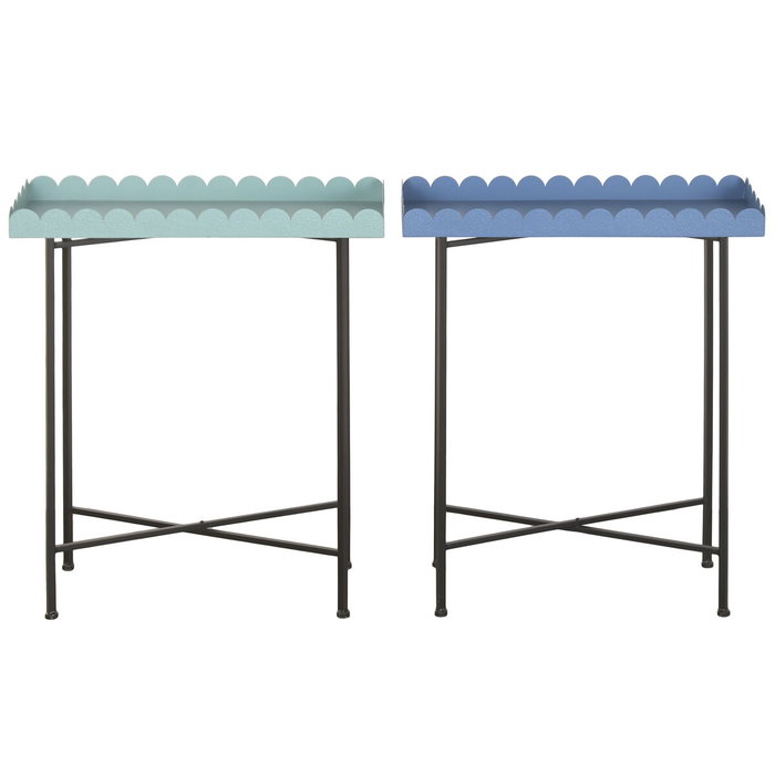 Home ESPRIT Table d'appoint Bleu Turquoise (Lot de 2)