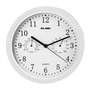 Elbe RP-2005-B Horloge Murale 25 cm Blanc avec Affichage de la Température et de l'Humidité - Cadran à Contraste Élevé
