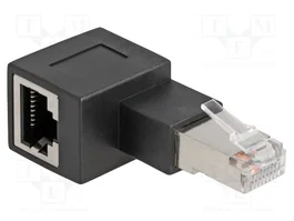 DELOCK Adaptateur Cat 6a RJ45 socle et prise angulaire gauche
