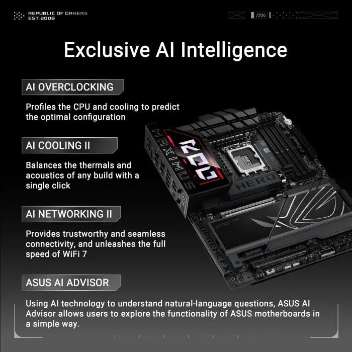 ASUS ROG MAXIMUS Z890 HERO, Carte mère Gaming Z890, Socket LGA1851, DDR5, PCIe 4.0, USB 3.2