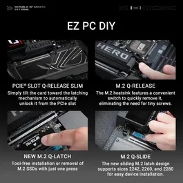 ASUS ROG MAXIMUS Z890 HERO, Carte mère Gaming Z890, Socket LGA1851, DDR5, PCIe 4.0, USB 3.2