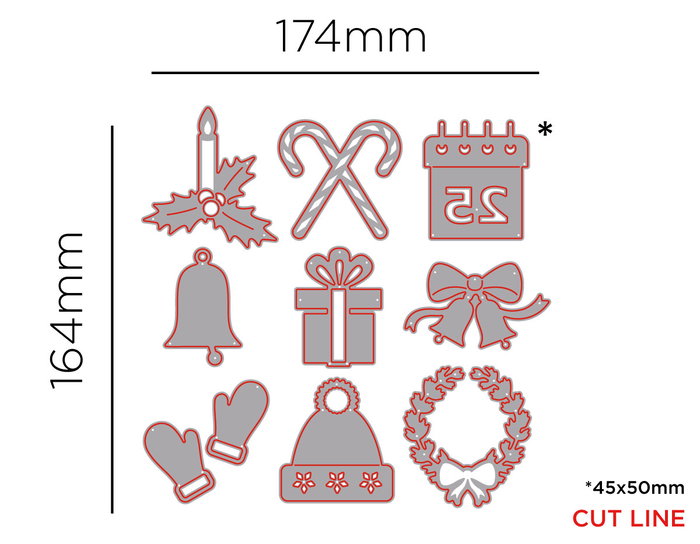 Misskuty Lot de 10 emporte-pièces fins ZAG Noël