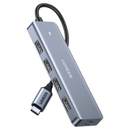 Ugreen Hub USB 5 en 1 avec 4 ports USB-A 3.2 Gen 1 et 1 port USB-C - Gris