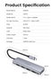 Ugreen Hub USB 5 en 1 - 4 ports USB-A 3.2 Gen 1 + 1 port USB-C - Gris