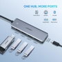 Ugreen Hub USB 5 en 1 - 4 ports USB-A 3.2 Gen 1 + 1 port USB-C - Gris