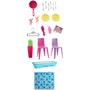 Barbie Maison de Poupée Portable avec Meubles et Accessoires - Cuisine, Chambre, Salle de Bain, Piscine - Jouet pour Enfants de Plus de 3 Ans