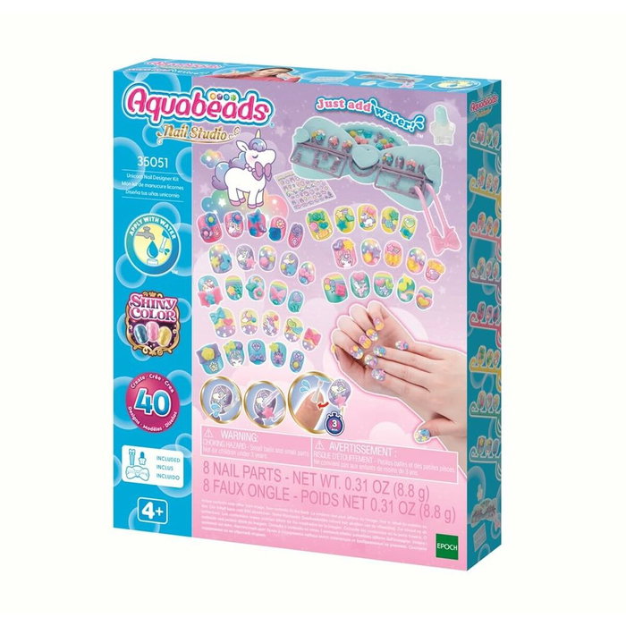 Aquabeads Mon kit de manucure Licorne - 40 ongles et Stickers
