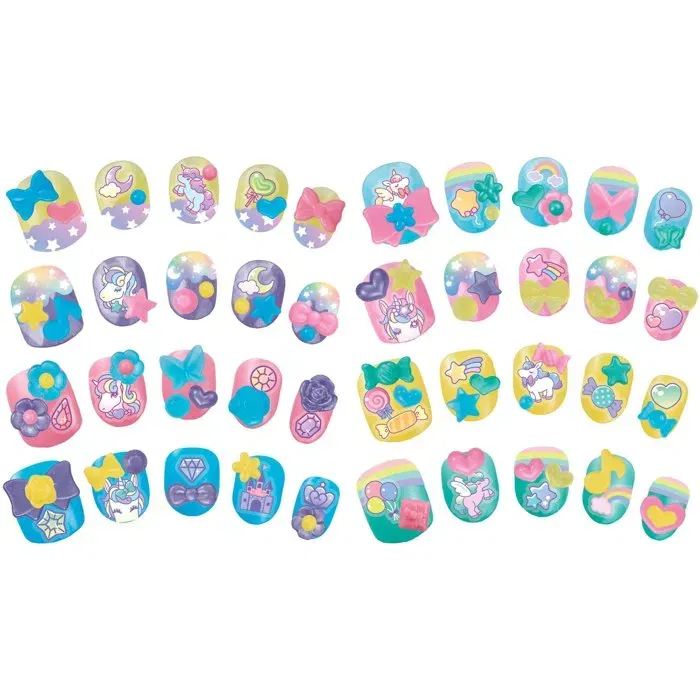 Aquabeads - Kit de Manucure Licorne Nail Studio, 40 Ongles Autocollants avec de l'Eau et Accessoires - Décoration à l'Infini