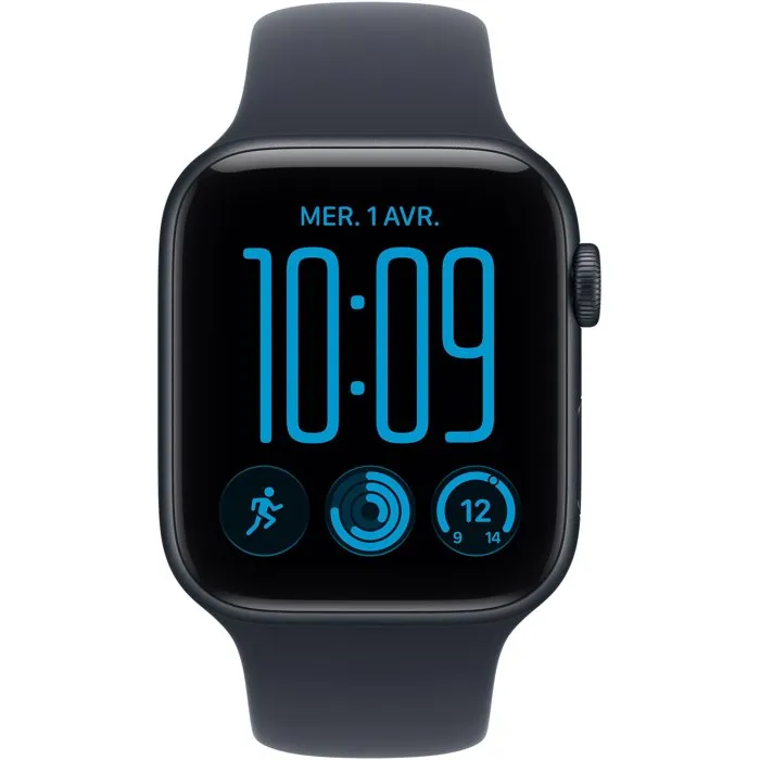 Apple Watch SE 3 44mm GPS - Boîtier Midnight Aluminium - Bracelet Sport Navy Blue M/L