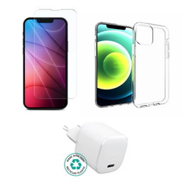 eSTUFF Kit pour iPhone 13 Pro avec chargeur, coque et verre