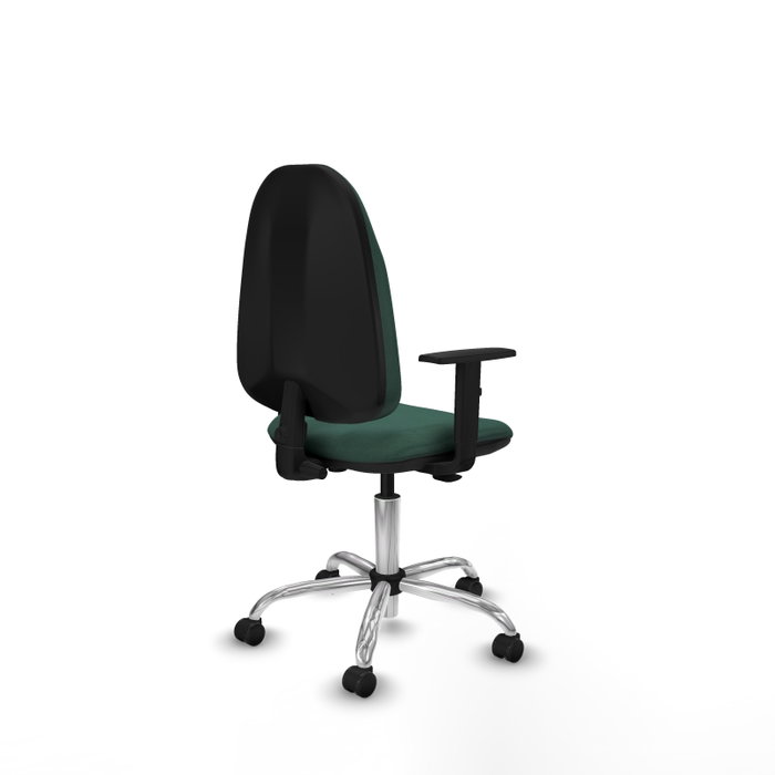 PIQUERAS Y CRESPO Chaise de bureau Algarra, Vert bouteille, Base chromée