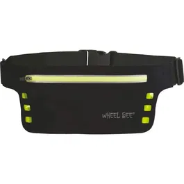 Schildkröt Ceinture de course à éclairage LED intégré Wheel Bee Night Runner - Pochette ventrale pour smartphone jusqu'à 5,5 pouces, 6 LEDs, batterie remplaçable, 92 g