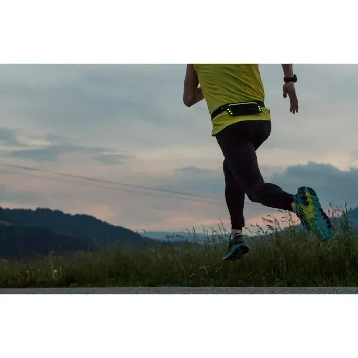 Schildkröt Ceinture de course à éclairage LED intégré Wheel Bee Night Runner - Pochette ventrale pour smartphone jusqu'à 5,5 pouces, 6 LEDs, batterie remplaçable, 92 g