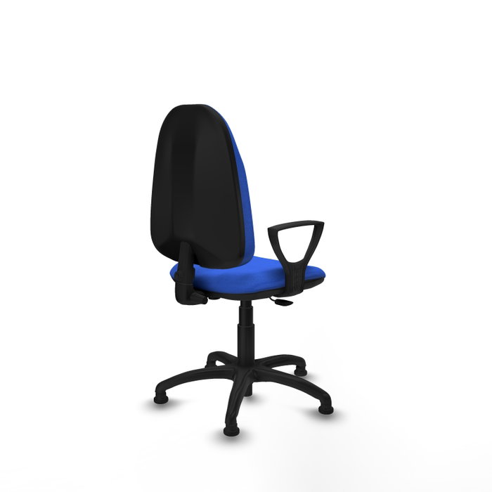 PIQUERAS Y CRESPO Chaise de bureau Algarra, Tissu bleu, Sans roulettes
