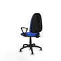 PIQUERAS Y CRESPO Chaise de bureau Algarra, Tissu bleu, Sans roulettes