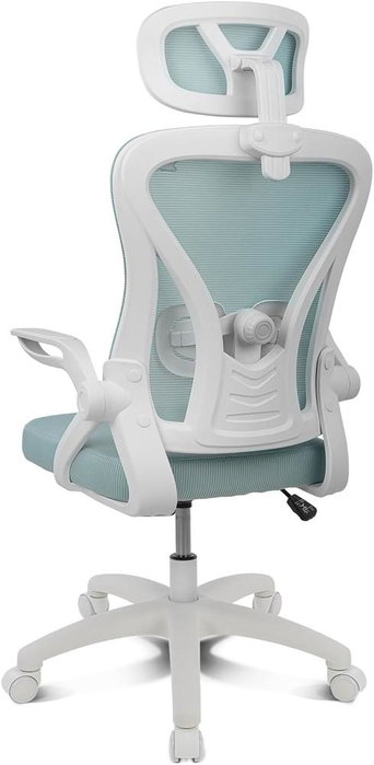 Drift DRAIR35WT Salle Gaming Ergonomique Blanche Turquoise avec Repos Bras Rabattables et Coussins Réglables