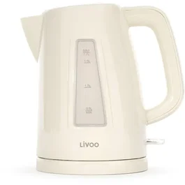 Livoo Bouilloire électrique DOD184C 2200W - 1.7L Blanc cassé - Socle rotatif 360° et filtre anticalcaire