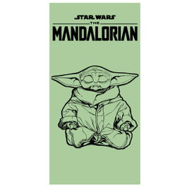 DISNEY - Toillon Star Wars Mandalorian en Coton - 140 x 70 cm, 100% Coton, 320 g/m²