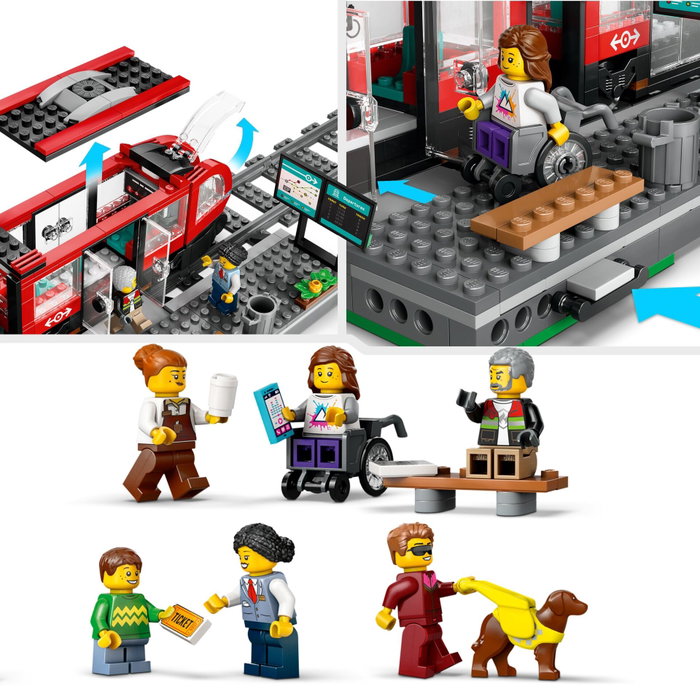LEGO City 60423 Le tramway et la station du centre-ville