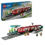 Lego 60423 Set de Construction Ville - Tramway et Station du Centre-Ville avec 6 Figurines pour Enfants 7 Ans et Plus