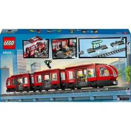 Lego 60423 Set de Construction Ville - Tramway et Station du Centre-Ville avec 6 Figurines pour Enfants 7 Ans et Plus