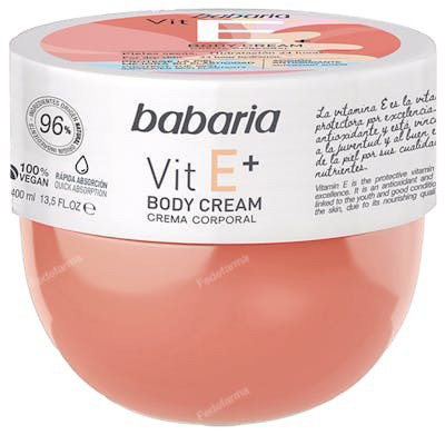 Babaria VITAMIN E+ Crème pour le corps 100% vegan 400 ml Babaria VITAMIN E+ Crème pour le corps 100% vegan 400 ml