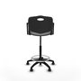 Tabouret Taburete Robledo Pivotant Chlorure de polyvinyle Noir Structure polyamide noire Accoudoirs fixes Sans appui-tête Roulettes pour moquette