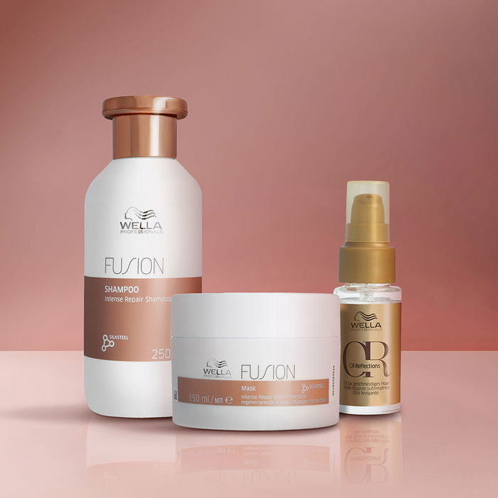 Wella Professionals Pack Réparation Intense FUSION 3 pièces (Shampoing 250 ml, Masque 150 ml, Huile 30 ml)