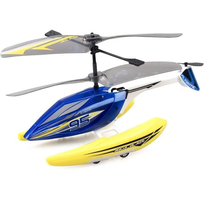 FLYBOTIC Helico Aqua Blaze - Hélicoptère Télécommandé 2.4Ghz 19.5 cm Jaune et Noir - Jouet pour Enfants dès 8 ans