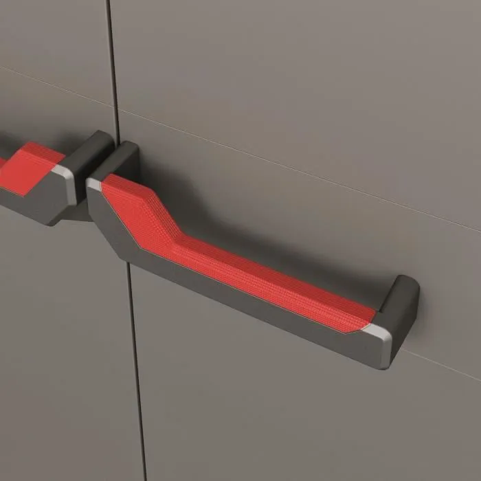 Keter 434769 Armoire de Rangement Basse Stilo 90 cm, Casier Organisateur, Gris et Noir