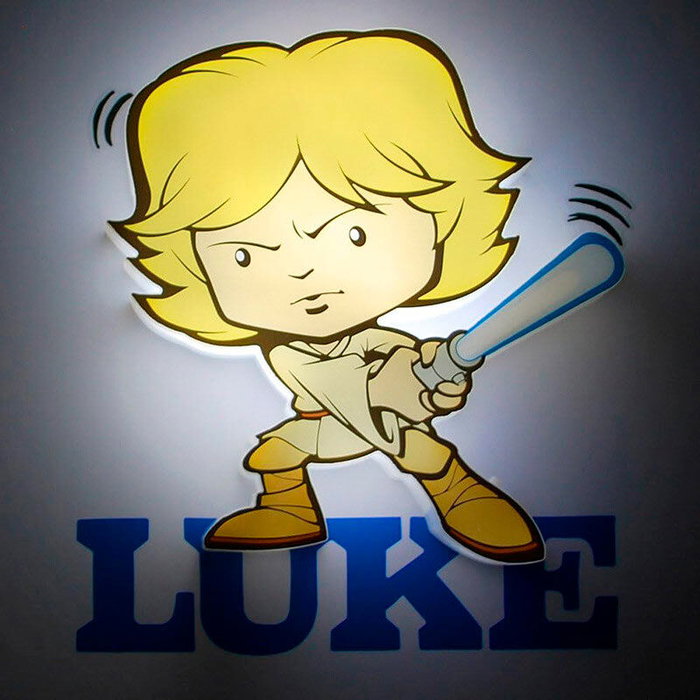 3D Light FX Lampe LED 3D mini Luke Skywalker Star Wars avec éclairage LED - Fonctionne avec 2 piles AAA (non incluses)