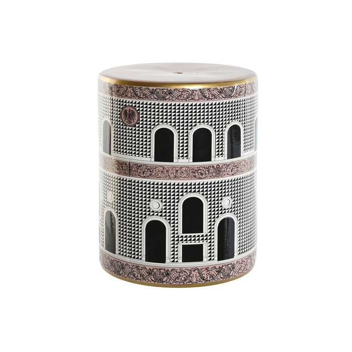Table d'appoint Home ESPRIT Blanc Noir Doré Pêche Porcelaine 33 x 33 x 42 cm
