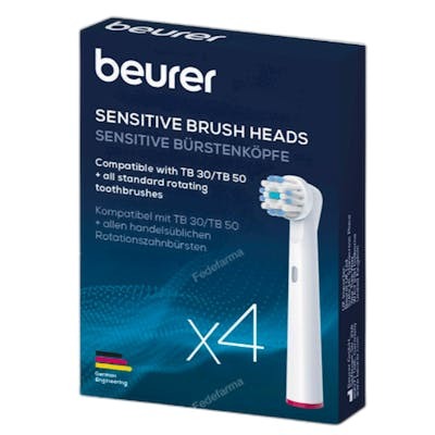 BEURER 101.58 Têtes de rechange Sensitive (Lot de 4) pour TB-30/TB BEURER 101.58 Têtes de rechange Sensitive (Lot de 4) pour TB-30/TB