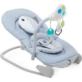 Chicco Transat Évolutif BALLOON DOTS Musical avec Arche de Jouets Amovible et Vibration pour Bébé de la Naissance à 6 mois (18 kg) - Gris à Motifs