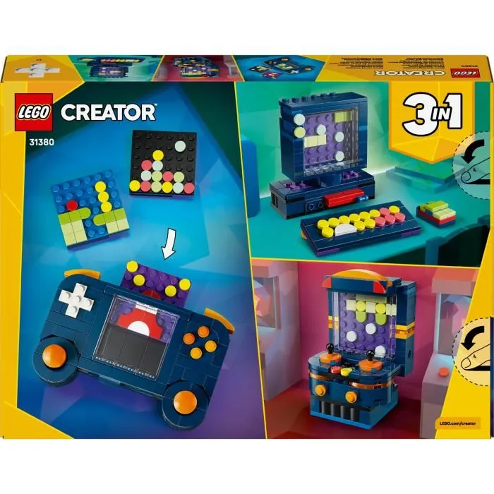 Lego Creator 3-en-1 31380 Console de Jeu Rétro, Construction pour Enfants 8 ans, Transformation en Ordinateur ou Borne d'Arcade