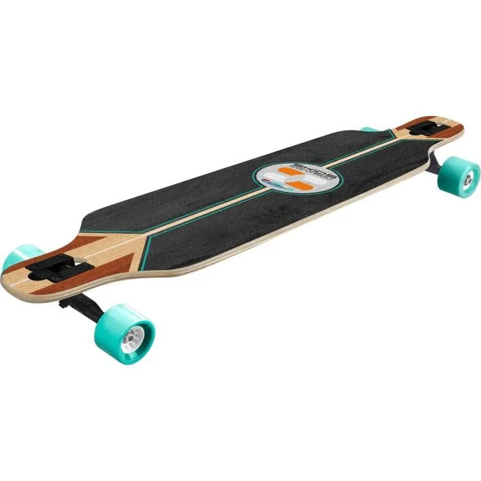 Stamp - Longboard 41 x 9 pouces (103x23.5 cm) avec plateau anti-dérapant, forme Drop et roues PU 60x45 mm - Skids Control