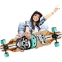 Stamp - Longboard 41 x 9 pouces (103x23.5 cm) avec plateau anti-dérapant, forme Drop et roues PU 60x45 mm - Skids Control
