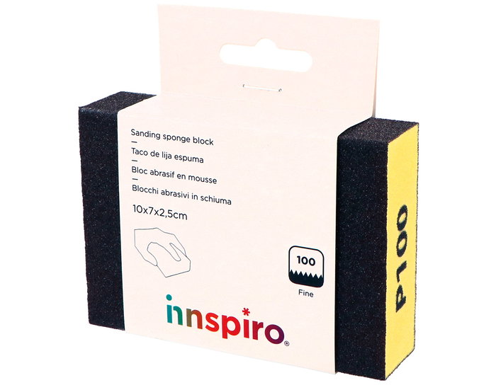 Innspiro Taco de lija en mousse flexible grain fin 100 (10x7x2,5cm)
