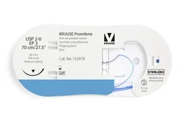 Kruuse Promilene 2/0 Bleu 70cm 36 mm 3/8 Circle