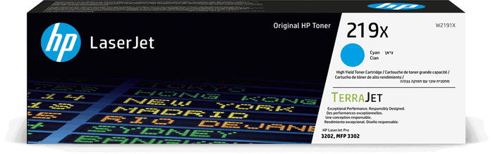 HP 219X W2191X Cyan Haute Capacité XL