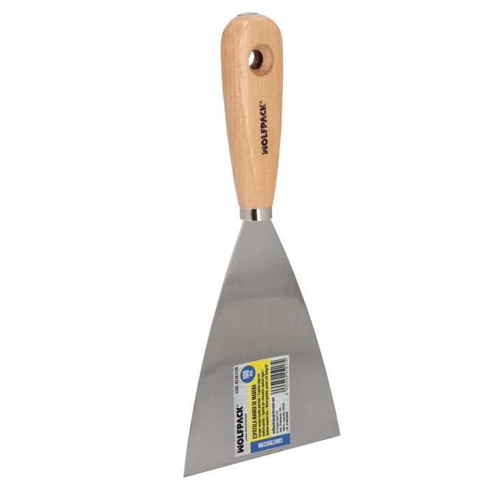 WOLFPACK LINEA PROFESIONAL Spatule Manche Bois Lame 100 mm WOLFPACK LINEA PROFESIONAL Spatule Manche Bois Lame 100 mm