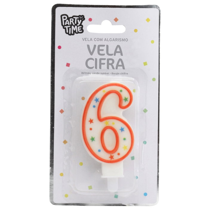 Party Time Bougie Anniversaire Chiffre 6 Party Time Bougie Anniversaire Chiffre 6