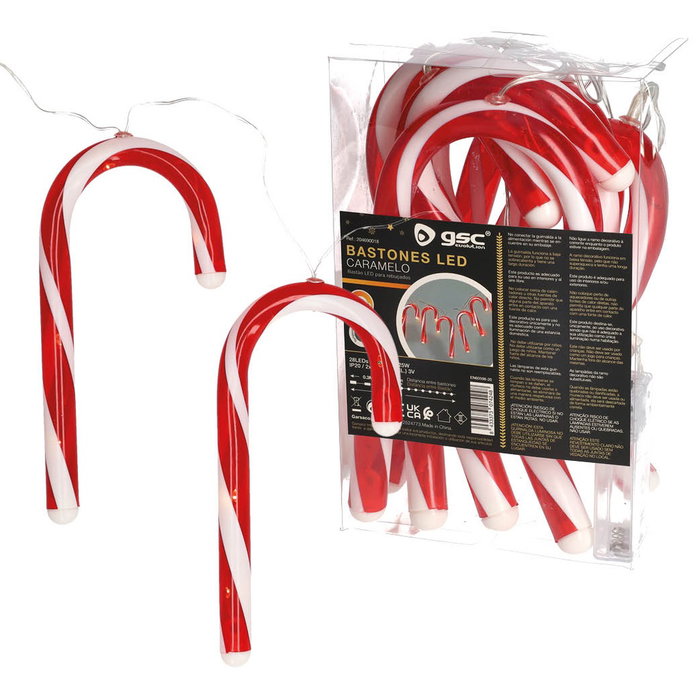 Bambasy Bâtons de bonbon LED 1,2 m Lumière chaude