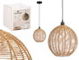 Giftdecor Lampe de Plafond Sphère Corde 28x29,5x28 cm Noir Marron Métal Papier Plastique (Set de 4)