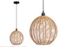Giftdecor Lampe de Plafond Sphère Corde 28x29,5x28 cm Noir Marron Métal Papier Plastique (Set de 4)