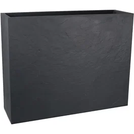 Volcania Jardinière Muret Loft L EDA - 46 L pour Intérieur/Extérieur - Décoration Pierre - Dimensions 78.5 x 29.5 x 60 cm - Gris Anthracite
