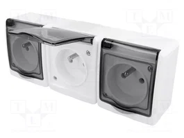 PAWBOL Socle d'alimentation AC 2P+PE 250V 16A IP44